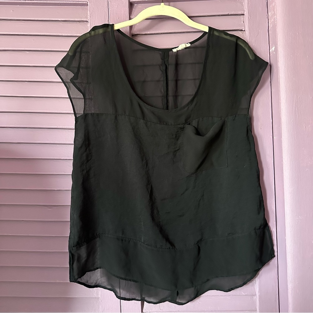 Black mesh top